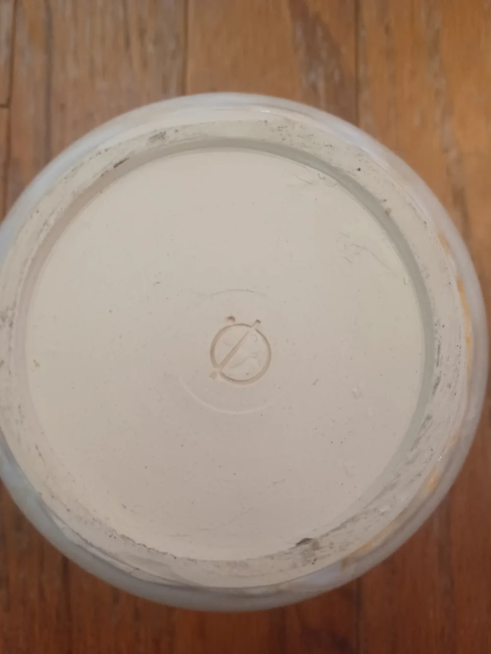 Vintage Mid Century Studio Pottery Spherical Vase Cream Glaze Signed 5